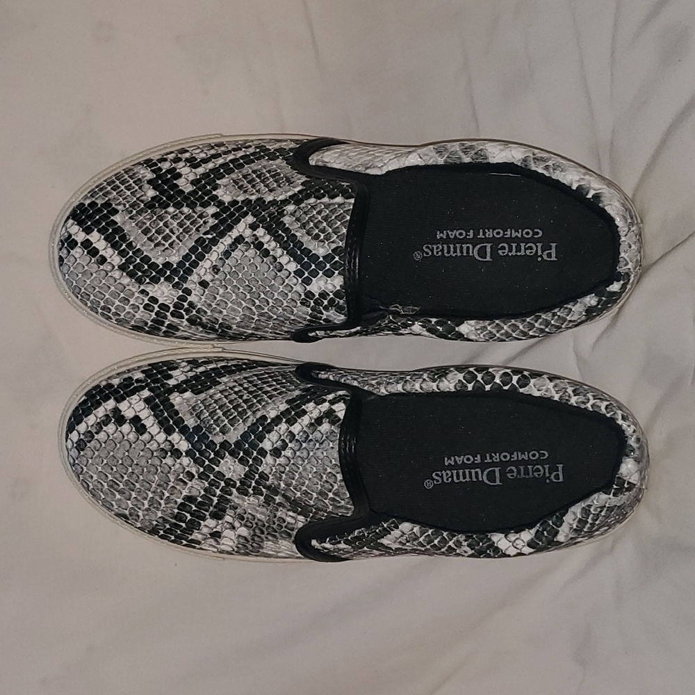 Pierre Dumas Snake Print Slip Ons